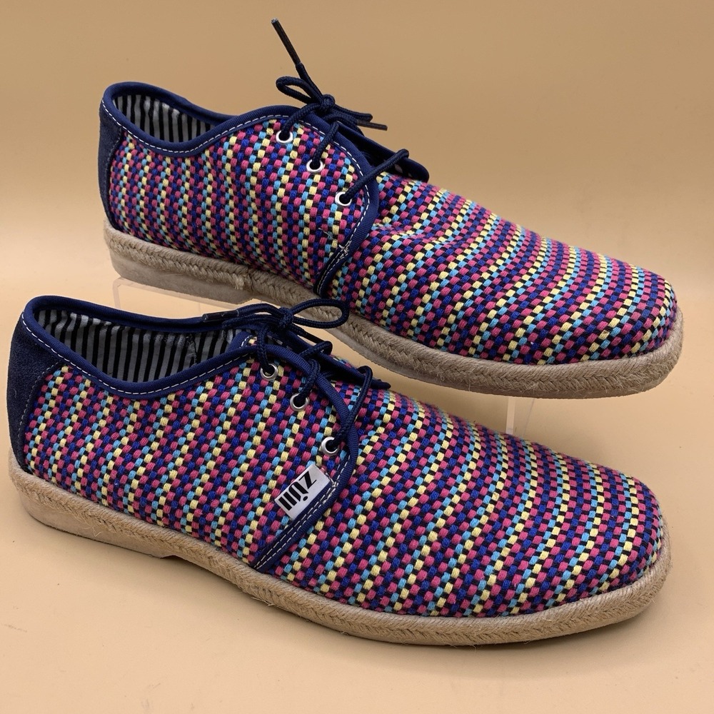 ZUll Men's Woven Red Lace Up Espadrille Shoes Colorful - Size 27.5/US 9.5